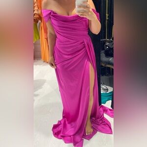 Elegant Pink Evening Gown